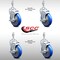 Service Caster 5 Inch SS Blue Polyurethane Swivel 10mm Threaded Stem Caster Set Brake SCC SCC-SSTS20S514-PPUB-BLUE-TLB-M1015-4 - alternate 4
